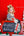 Christmas Red Portrait on Red Fabric Backdrop