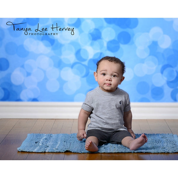 Blue Bokeh Printed Backdrop