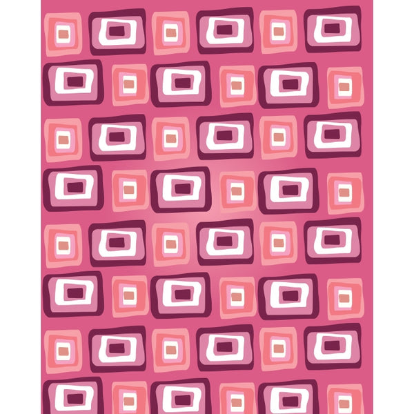 Pink Retro Squares Printed Backdrop