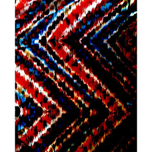 Red & Blue Painted Chevron Printed Backdrop