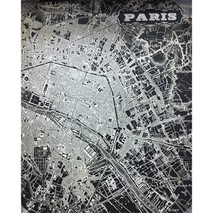 Paris Map Printed Backdrop