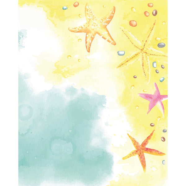 Watercolor Seashore Printed Backdrop