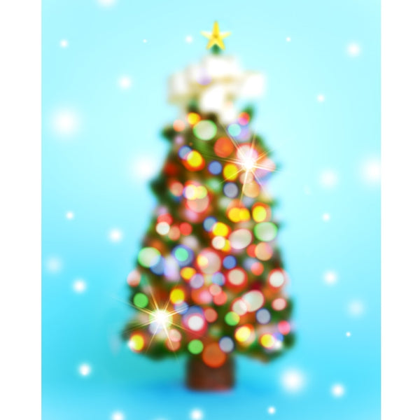 Glimmering Christmas Tree Printed Backdrop