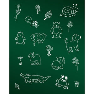 Animals Chalkboard Printed Backdrop