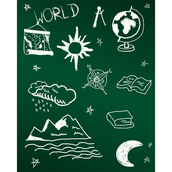 World Traveler Chalkboard Printed Backdrop