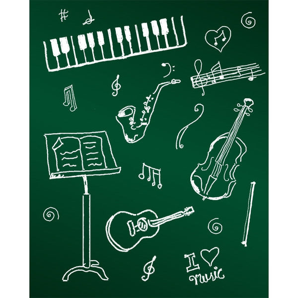 Band Chalkboard Printed Backdrop