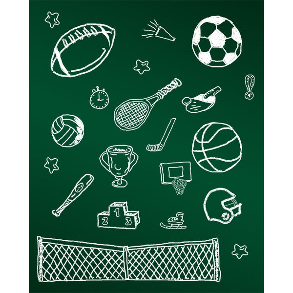 Sports Chalkboard Printed Backdrop