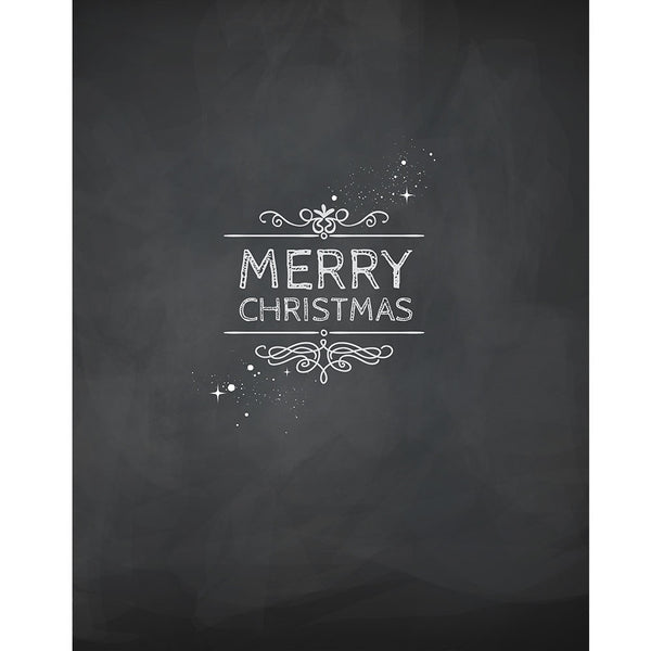 Merry Christmas Chalkboard Printed Backdrop