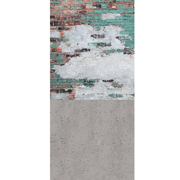 Mint Brick & Concrete All-in-One Printed Backdrop