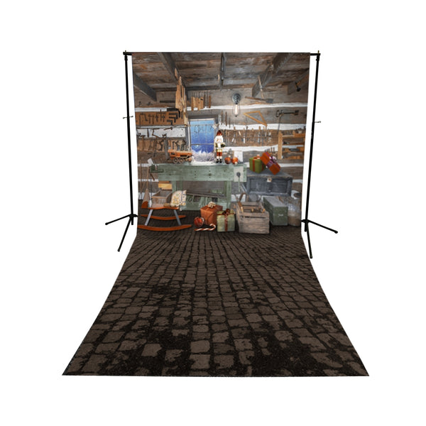 Santafts Workshop Floor Extended Printed Backdrop