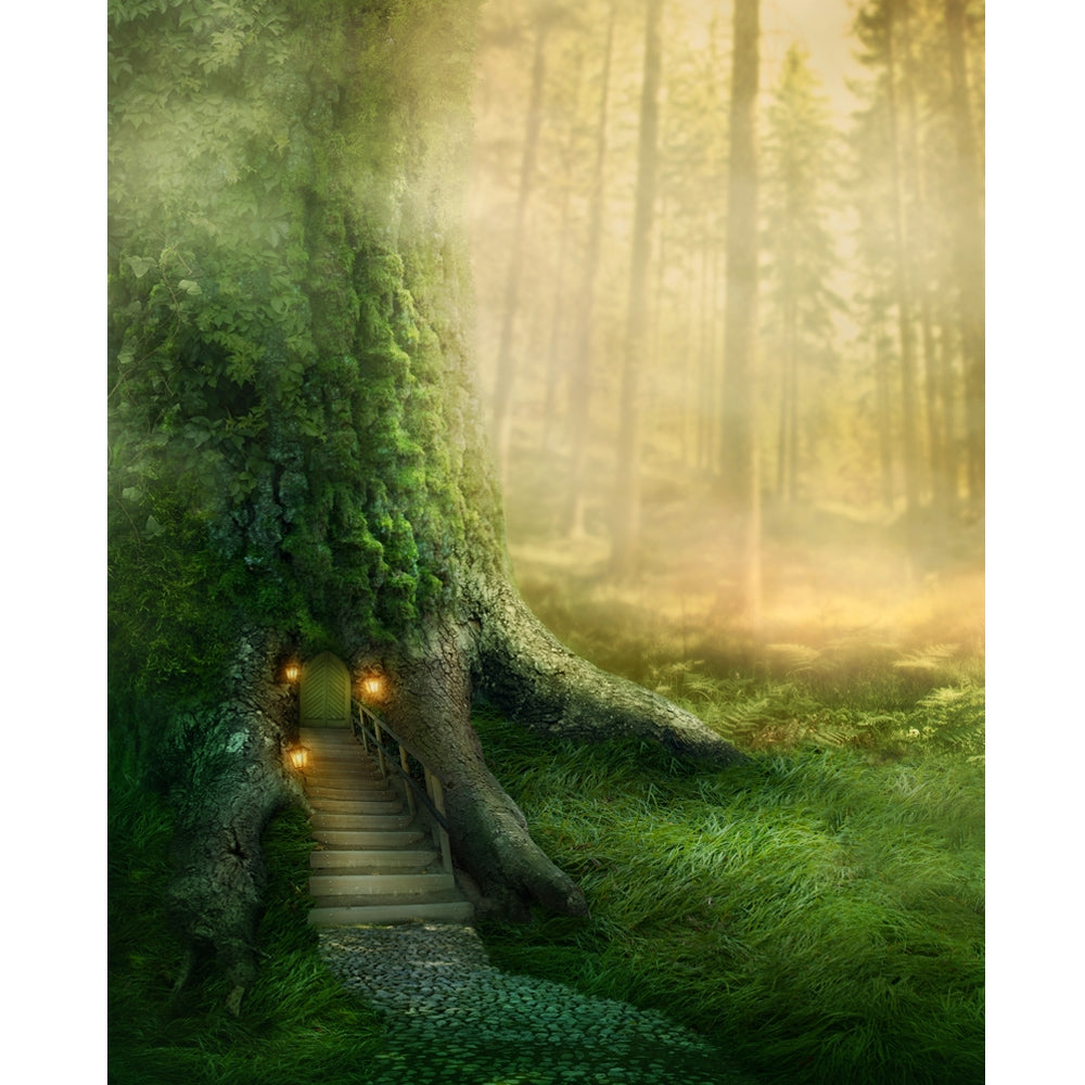 Tree House Printed Backdrop | Backdrop Express Tree House Printed ...