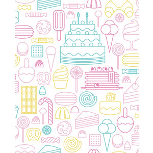 Dessert Outlines Printed Backdrop