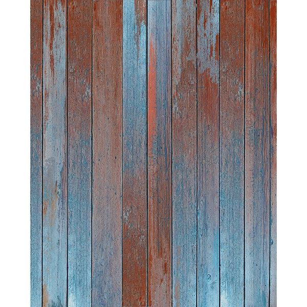 Orange and Teal Planks Floordrop