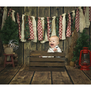 Little Boy on Wood Plank Backdrop