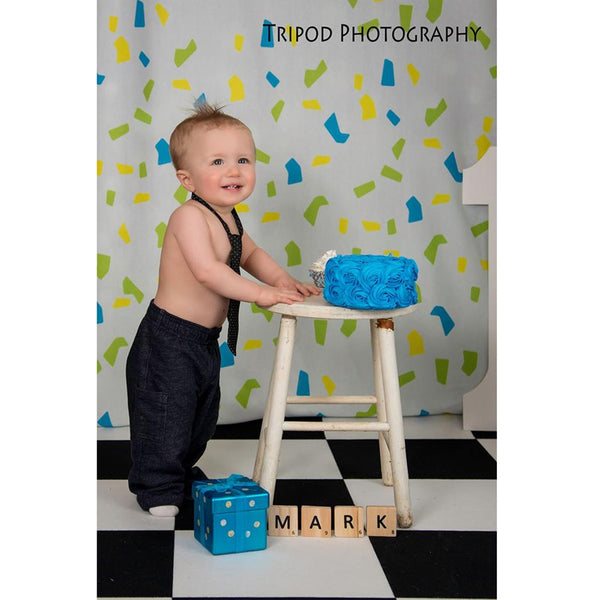 Classic Black & White Tile Printed Backdrop