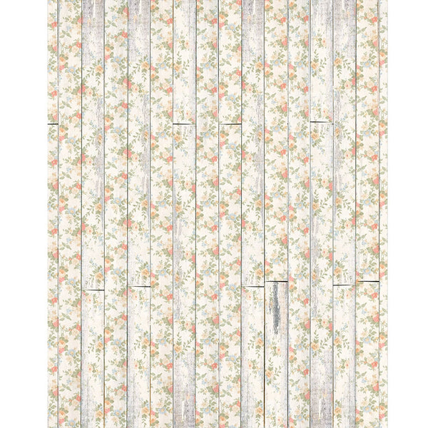 White Floral Planks