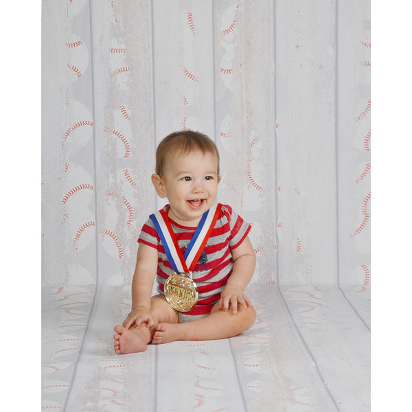 Distressed Baseball Planks Printed Backdrop