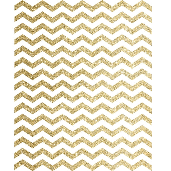 Gold Glitter Chevron Printed Backdrop