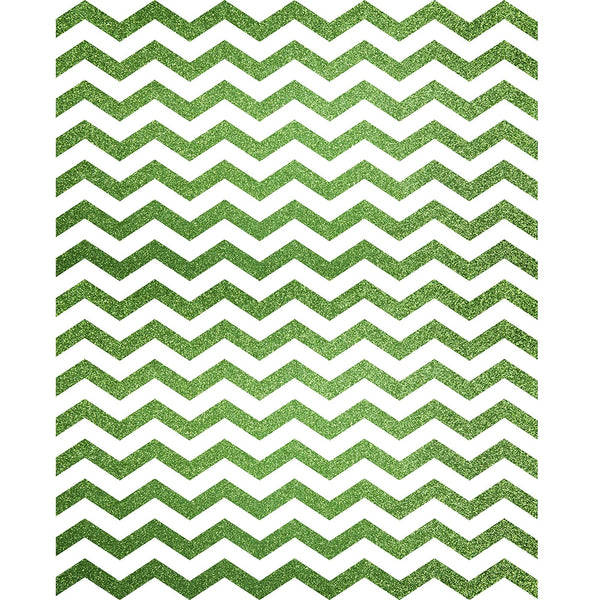 Lime Green Glitter Chevron Printed Backdrop