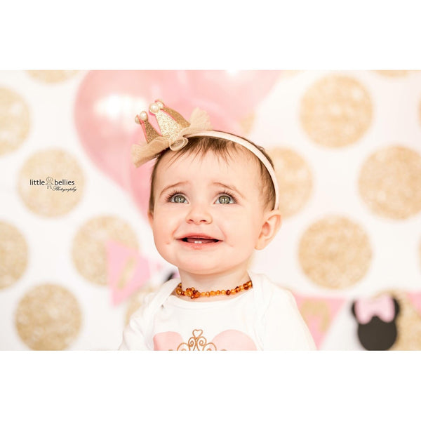 Gold Glitter Polka Dots Printed Backdrop