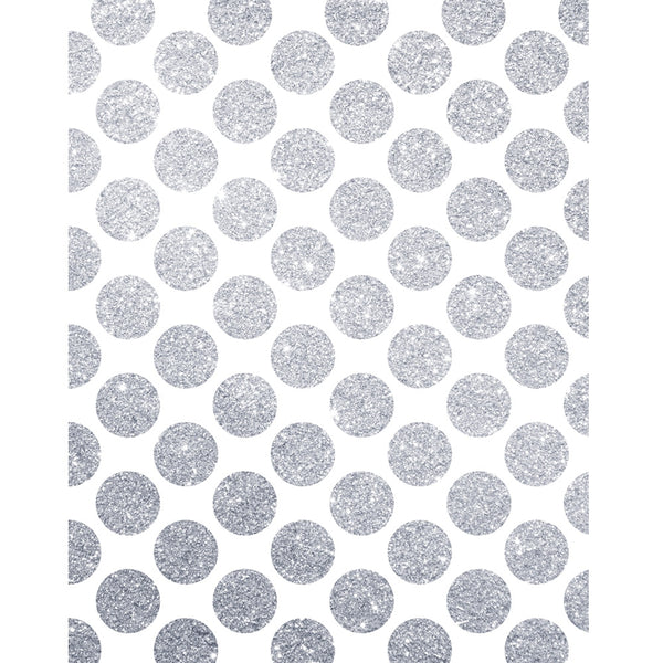 Silver Glitter Polka Dot Printed Backdrop