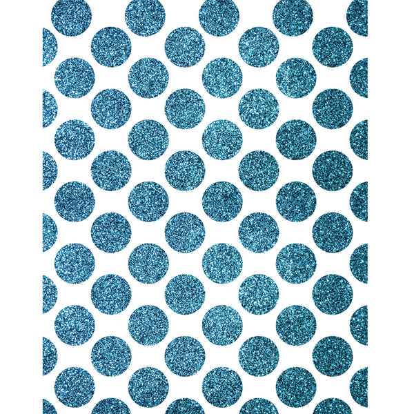 Teal Glitter Polka Dots Printed Backdrop