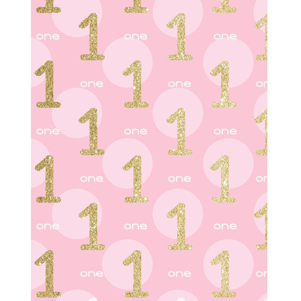 Gold 1st Birthday Printed Backdrop