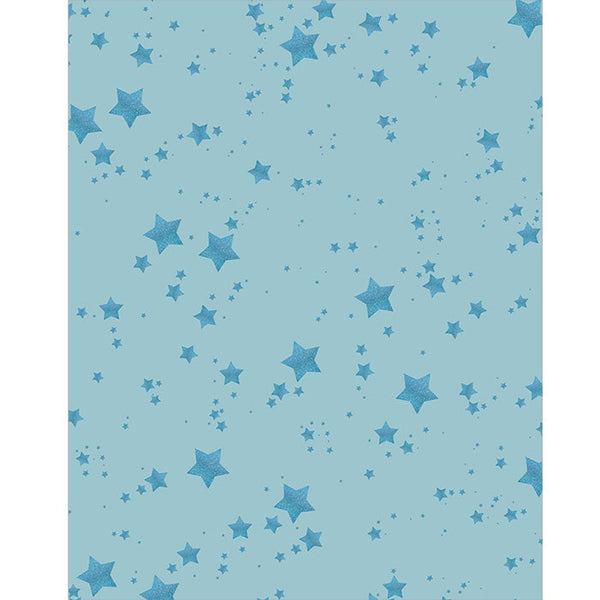 Blue Glitter Stars Printed Backdrop