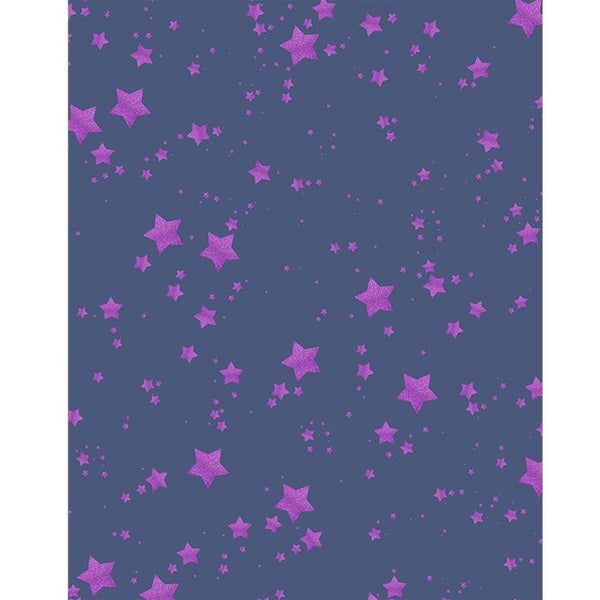 Blue and Purple Glitter Stars Printed Backdrop