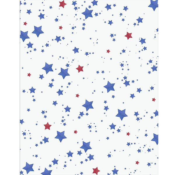 Patriotic Glitter Stars Printed Backdrop