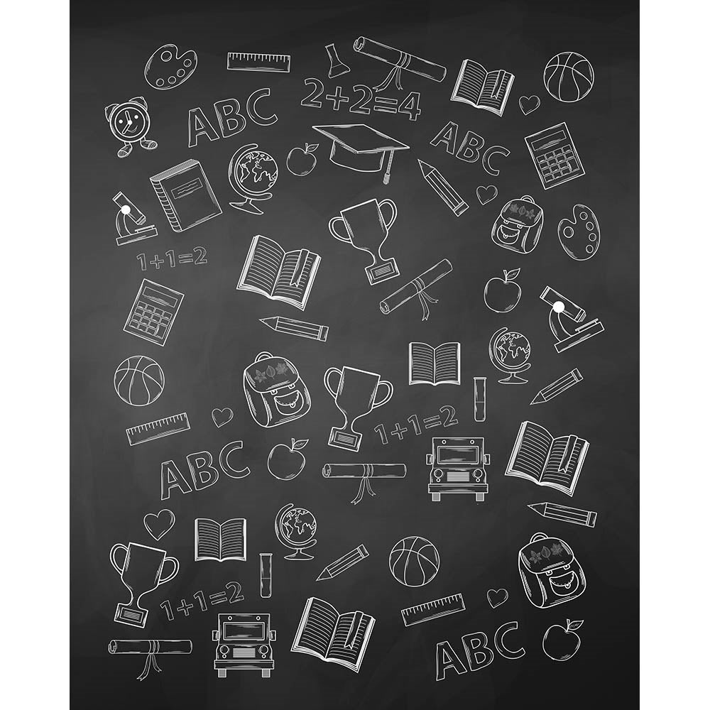 Chalk Supplies Printed Backdrop | Backdrop Express Chalk Supplies ...