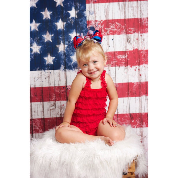 Vintage American Flag Planks Printed Backdrop