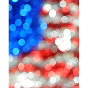 Bokeh American Flag Printed Backdrop