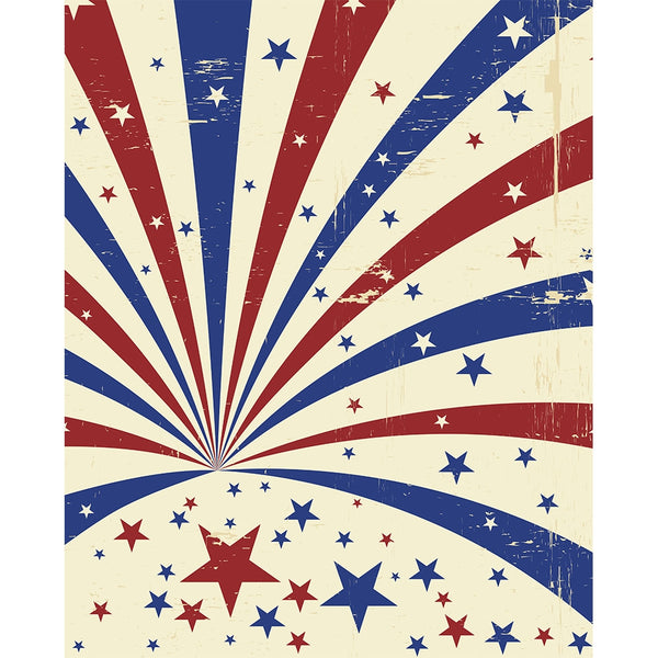 Patriotic Starburst Printed Backdrop