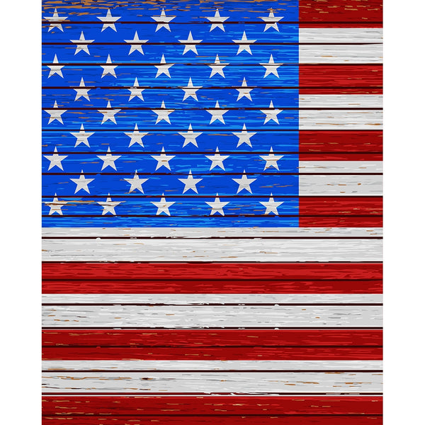 Peeled Flag Planks Printed Backdrop