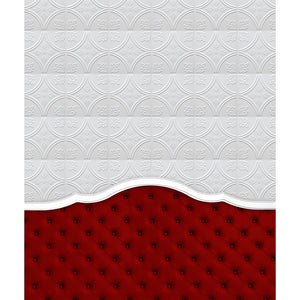 Red Tufted Headboard Printed Backdrop