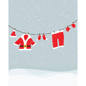 Santa Clothesline Printed Backdrop