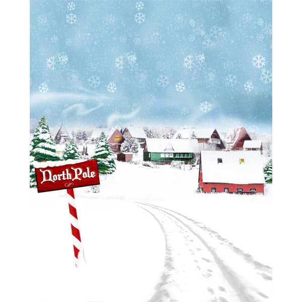 North Pole Printed Backdrop