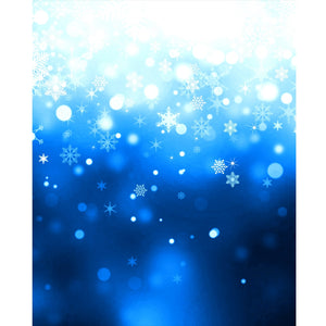 Falling Blue Snowflakes Printed Backdrop