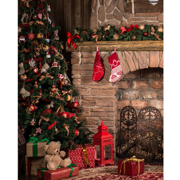 Christmas Great Room Printed Backdrop