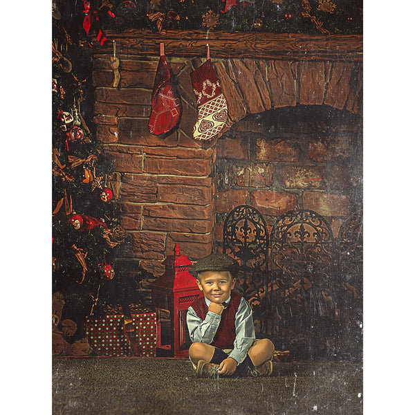 Christmas Great Room Printed Backdrop