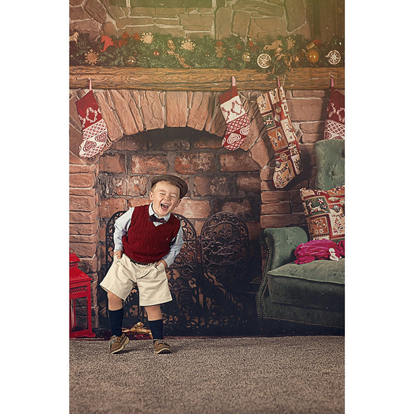 Christmas Great Room Printed Backdrop