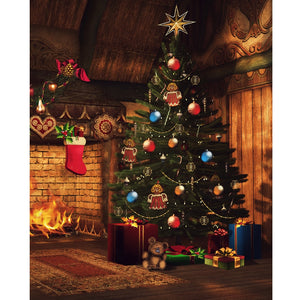 Christmas Hearth Printed Backdrop