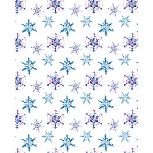 Watercolor Snowflakes Printed Backdrop