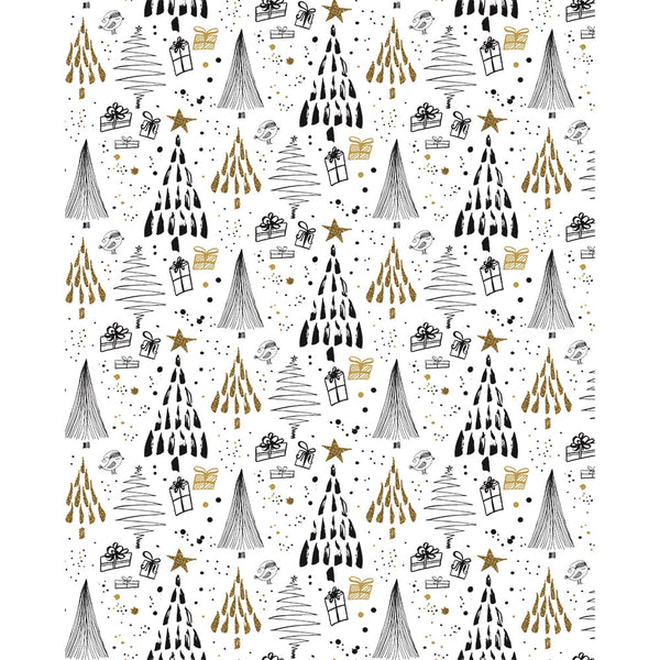 Black & Gold Christmas Printed Backdrop