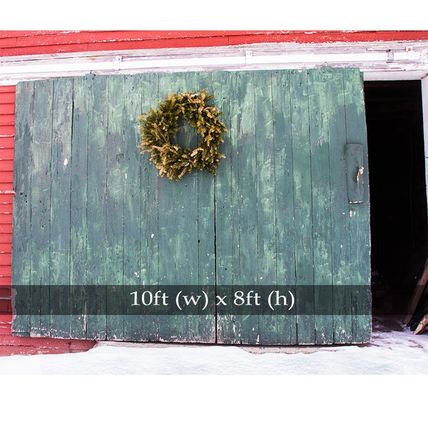 Holiday Barn Door Printed Backdrop