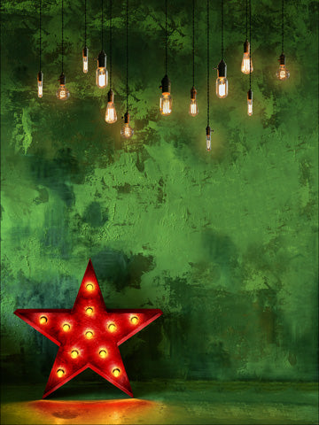 Bright Red Star Christmas Backdrop