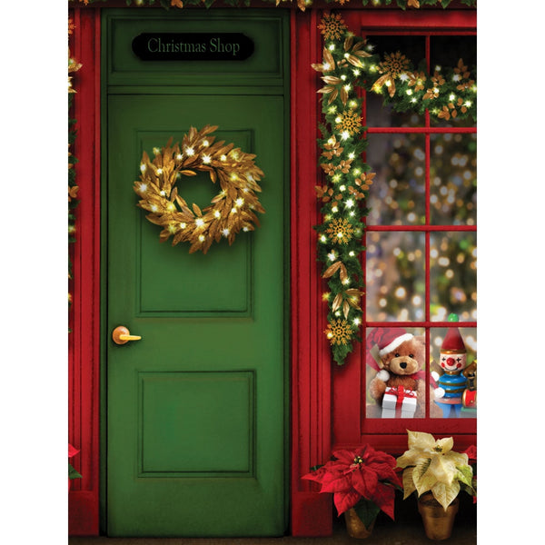 Christmas Shopfront Printed Backdrop