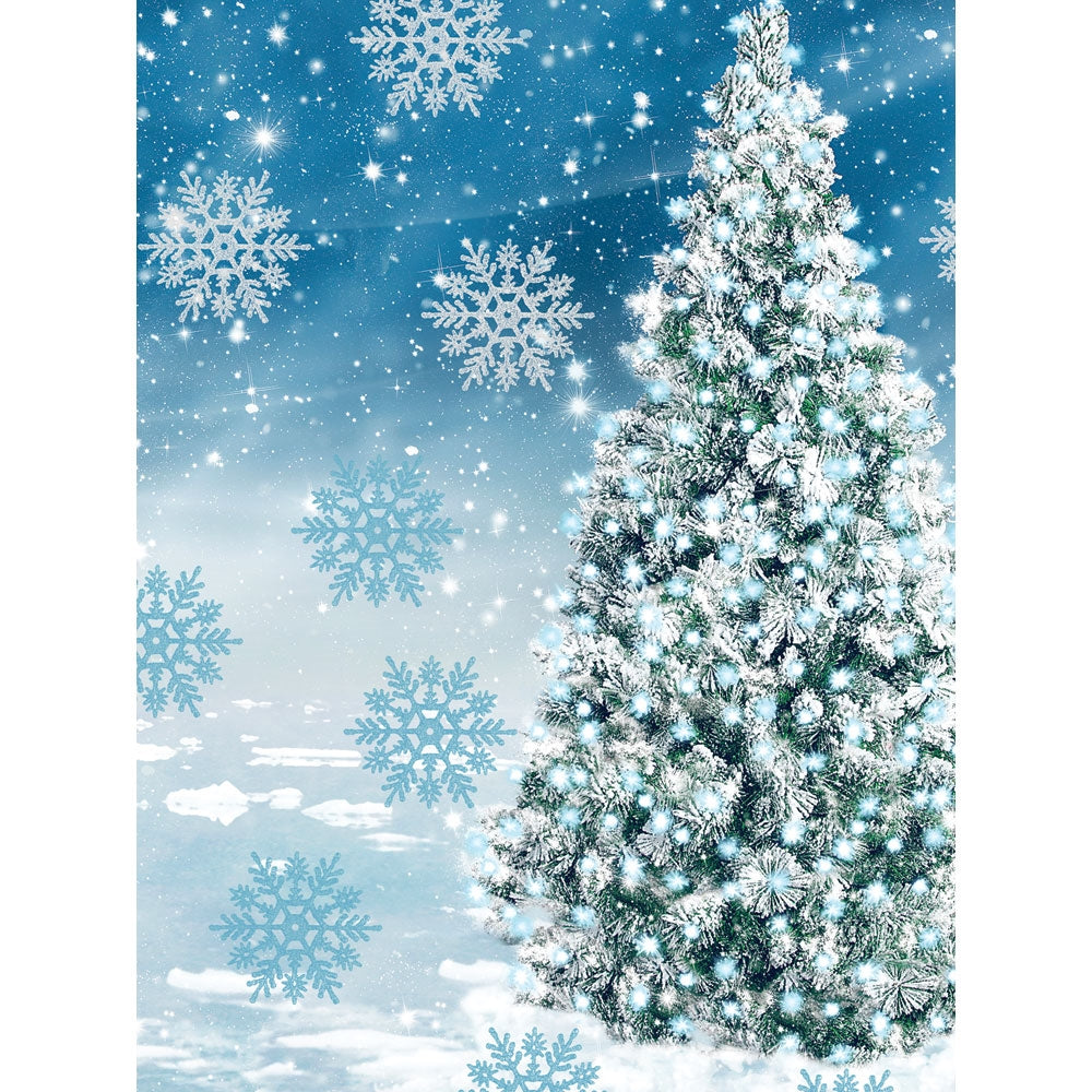 Wonderland Christmas Tree Printed Backdrop | Backdrop Express ...