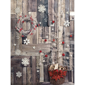 Christmas Lodge Printed Backdrop